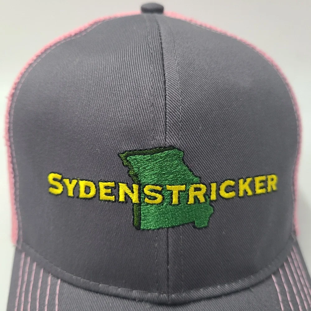 Women John Deere Hat Snapback Trucker Mesh Gray Pink Sydenstricker Missouri Farm